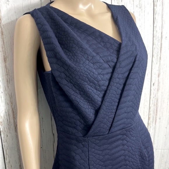 NWT ASOS MATERNITY Navy Quilted Sheath Dress Sleeveless Faux Wrap Size 6 - Picture 2 of 11